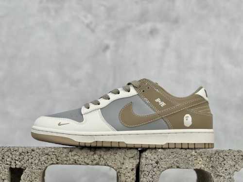 Nk Sb Dunk Low Bape联名-米灰棕 周年高端定制 低帮休闲板鞋 Bb8969-006 #定制鞋盒 大厂纯原品质出货 超高清洁度 皮料切割干净无任
