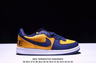 耐克 Nike Terminator Low 耐克终结者系列低帮滑板鞋 黄蓝密歇根 舒适 百搭 防滑耐磨复古板鞋。忠于原版，延续经典。采用耐穿舒适的利落皮革，助