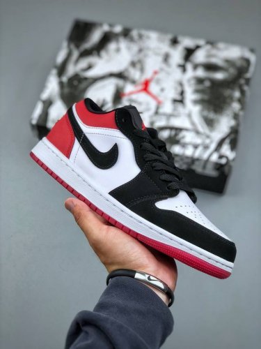 过验版本Air Jordan 1 Low White Black Gym Red Aj1 乔1黑脚趾2.0 低帮文化休闲板鞋 Ib8971-106 #市售最高品