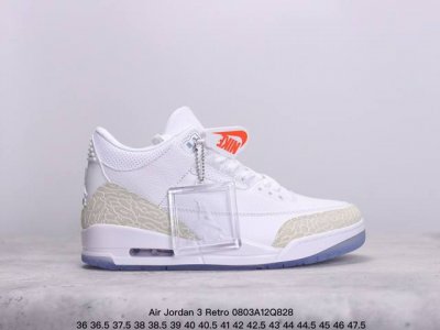 公司级air Jordan 3 Retro 复刻白水泥 Aj3 乔丹3代 Aj3 乔3 经典复刻白水泥 乔丹篮球鞋系列 鞋身以白色为主调，采用优质皮革材质搭配鞋