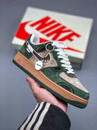 390支持放店 Nike Air Force 1 Low 07 X Supreme 绿棕原楦头原纸板 打造纯正低帮空军版型专注外贸渠道 全掌内置蜂窝气垫 原盒配 - 点击图像关闭