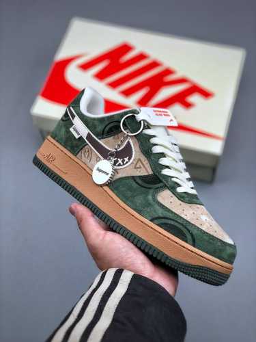 390支持放店 Nike Air Force 1 Low 07 X Supreme 绿棕原楦头原纸板 打造纯正低帮空军版型专注外贸渠道 全掌内置蜂窝气垫 原盒配