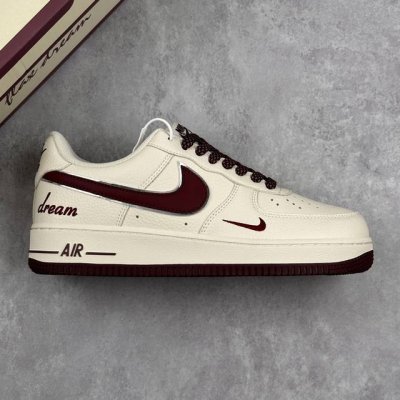 本地 核心私 Nike Air Force 1'07 Low Dream 白酒红小勾 空军一号低帮休闲板鞋 #定制皮料 专属鞋盒 原楦原纸板 纯正空军版型 高清
