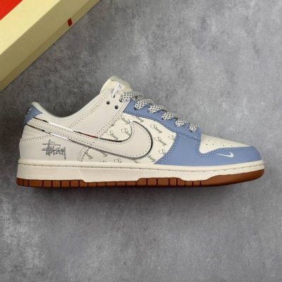 本地 核心私 Nike Sb Dunk Low 斯图西联名 白蓝生胶 周年高端定制 低帮休闲板鞋 #定制鞋盒 大厂纯原品质出货 超高清洁度 皮料切割干净无任何毛