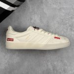 本地 核心私 Supreme X Adidas Original Gazelle Indoor Sup X 阿迪达斯 低帮 联名灰白红 桑巴防滑耐磨轻便板鞋 鞋