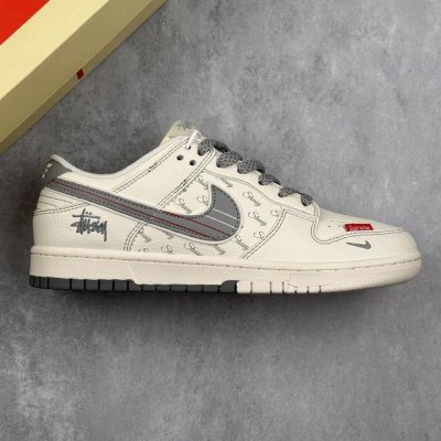 本地360 核心私 nike Sb Dunk Low 斯图西联名 条纹勾 周年高端定制 低帮休闲板鞋 #定制鞋盒 大厂纯原品质出货 超高清洁度 皮料切割干净无任