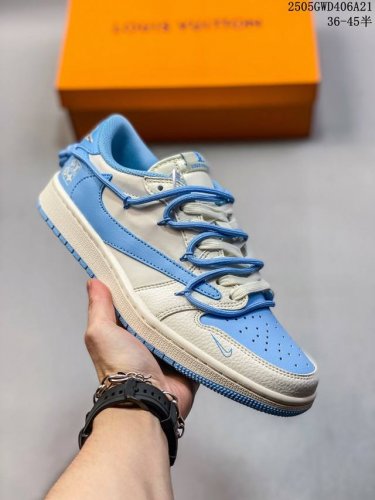 海外爆款限量发售 Travis Scott X Fragment Design X Jordan Air Jordan 1 Low Og Sp Lv联名 天蓝抽