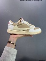 Aj1倒勾Travis Scott X Air Jordan 1 ” Reverse Mocha “ Aj1乔1 Ts 闪电 联名倒钩 低帮文化篮球鞋 完美品质