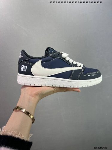 Aj1倒勾Travis Scott X Air Jordan 1 ” Reverse Mocha “ Aj1乔1 Ts 闪电 联名倒钩 低帮文化篮球鞋 完美品质