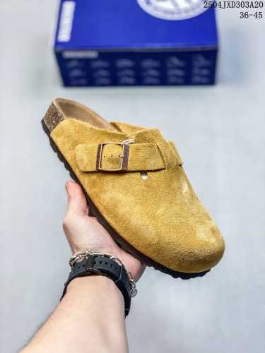 德国百年知名鞋履品牌 博肯 Birkenstock London Shearling Suede Leather 伦敦系列 白色 低帮半拖 正确翘头版型 鞋面采