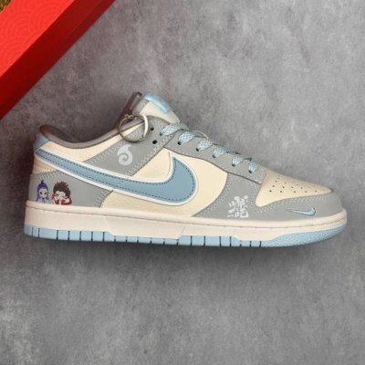 本地360 核心私 Nk Sb Dunk Low 哪吒系列 灰白蓝勾 周年高端定制 低帮休闲板鞋 #定制鞋盒 大厂纯原品质出货 超高清洁度 皮料切割干净无任何毛