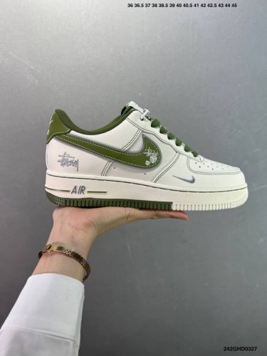 290 公司级Stussy X Air Force 1 Low 白黑红 原楦头原纸板 打造纯正空军版型 #专注外贸渠道 全掌内置蜂窝气垫 #原盒配件 原厂中底钢