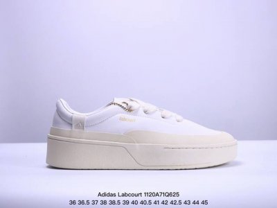 Adidas 阿迪达斯 男女鞋真标半码制，升级原楦原纸版开发版型，采用粒面牛剖革组合组合加高橡胶饰片鞋面材质，缜密拉帮中底布，外置防滑耐磨橡胶大底回归极简,春夏