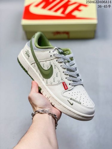 海外爆款限量发售！Nike Sb Dunk Low“ 斯图西联名 立体绿勾” 周年高端定制 低帮休闲板鞋 定制鞋盒 大厂纯原品质出货 超高清洁度 皮料切割干净无