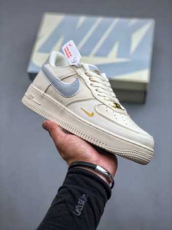 Nike Air Force 1 '07 冰蓝金勾 布面空军一号低帮休闲板鞋 3M炫彩反光 进口牛筋布 原楦头原纸板 纯正空军版型 定制鞋盒 全掌内置全掌气垫 - 点击图像关闭