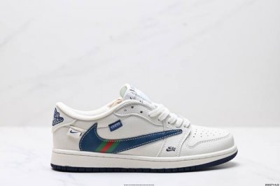 公司级Aj1倒勾Travis Scott X Air Jordan 1 ” Reverse Mocha “ Aj1乔1 Ts 闪电 联名倒钩 低帮文化篮球鞋 完