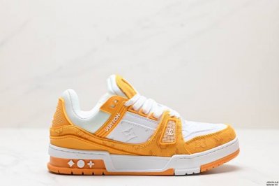 真标全新lv路易威登louis Vuitton Trainer Sneaker Low休闲运动文化百搭板鞋 尺码:36-44 id:Jzd474-Sje