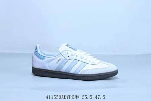 阿迪达斯三叶草Adidas Originals Samba Vegan Og”Spd“桑巴舞系列绅士德训足球风百搭低帮休闲运动板鞋 白蓝 货号 Id2055 4