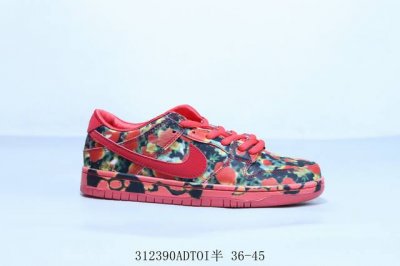 耐克 Nike Sb Dunk Low Pro 复古低帮 休闲运动滑板板鞋 迷彩红 货号 Fz1291-600 312390Adtoi半 36-45