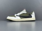 渠道优势 ！ Og版aj1 Travis Scott X Jordan Air Jordan 1 Low Og Medium Olive 减震防滑耐磨透气 低帮