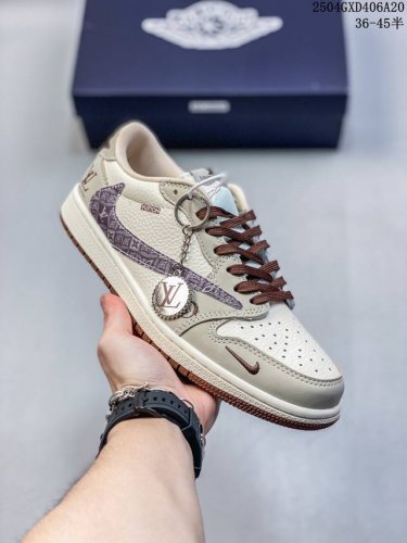 海外爆款限量发售！Travis Scott X Fragment Design X Jordan Air Jordan 1 Low Og Sp “Lv联名 花勾