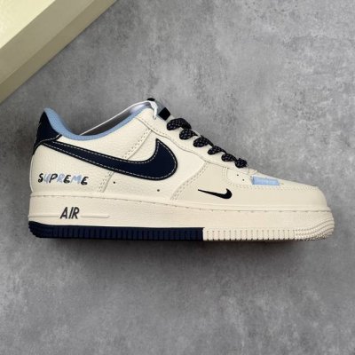 本地 核心私 Nike Air Force 1'07 Low Supreme联名 双拼蓝标 空军一号低帮休闲板鞋 #原楦头原纸板 原装鞋盒 定制五金配件 内置全