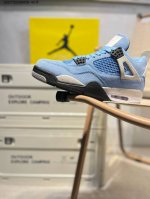 140 工厂套现清仓 头层特价外贸专供 补货首选速度Air Jordan 4 Se “University Blue”白奥利奥 乔丹Aj4中帮休闲运动篮球鞋 只