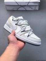 公司级头层！耐克Nike Air Jordan 1 Low Aj1 乔1 解构绑带低帮潮流缓运动休闲板鞋。Aj1 低帮拼接 完美版型真头层牛皮# 内置缓震气垫