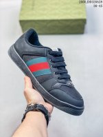 福利套现特价 gucci古驰Screener系列男女士皮革运动鞋[脏脏鞋] 尺码 见图 编码 05Jdd320A28