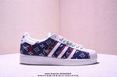 纯原 Clot X Ad Originals Superstar 金标 #贝壳头Lv联名限定 贴合柔软布料蓝彩印花配色 这双鞋的整体设计思路和风格可以说很Clo