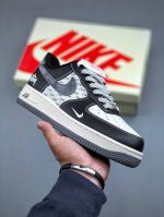 Nike Air Force 1'07 Low 斯图西联名-黑灰英文 空军一号低帮休闲板鞋 Xz3 -566 #原楦头原纸板 原装鞋盒 定制五金配件 内置全掌气