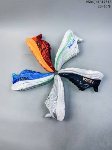 真标带半码 Hoka One One Clifton 10 舒适百搭 低帮跑步鞋 男女款 尺码：见图 编码：04Jhy317A15