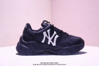 真标Korea韩国限定发售Ny美国榄球洋基队限定 X Mlb Big Ball Chunky Mesh 厚底老爹系列低帮网织轻量休闲运动慢跑鞋“网眼象牙白黑Ny