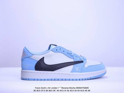 公司级aj1倒勾travis Scott X Air Jordan 1 ” Reverse Mocha “ Aj1乔1 Ts 闪电 联名倒钩 低帮文化篮球鞋 货