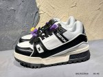 新品上市实拍 全新Lv路易威登Louis Vuitton Trainer Sneaker Low休闲运动文化百搭篮球板鞋Qsldle2628