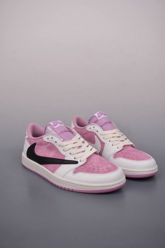 290 Fragment X Travis Scott Air Jordan 1 Low 三方联名倒钩 性价比原盒出货 全新的三方联名低帮倒钩鞋面延续了黑脚趾