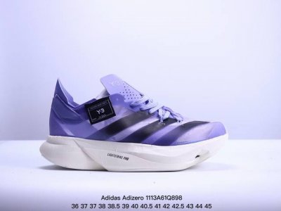 公司级Y-3 Adidas Adizero Adios Pro 3.0 马拉松飞线贾卡轻质透气休闲运动跑步鞋 采用双层透气网纱 Flywire动态飞线绑缚鞋面材