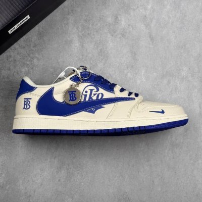 本地 核心私 Travis Scott X Fragment Design X Air Jordan 1 Low Og Sp Aj1 乔1 巴宝莉联名 米蓝耐克
