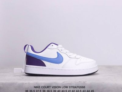 Nike Court Vision Low 小空军 低帮百搭透气休闲运动板鞋。 百搭单品正面、内侧、外侧、前面和后面视角看下这双白又白的小白鞋，它好像是一双经典