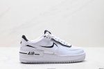 公司级耐克Nike Wmns Air Force 1 Shadow全新少女系解构主义设计 马卡龙空军一号轻量增高低帮百搭板鞋 为经典设计注入玩味元素 分层结构