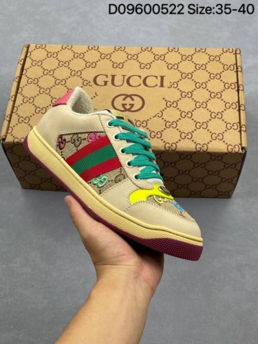 纯原 古驰带钻Gucci Distressed Screener Sneaker 古驰小脏鞋系列 官方同步 绿盒版本 经典原型复古百搭做旧小脏板鞋复古学院风 尺