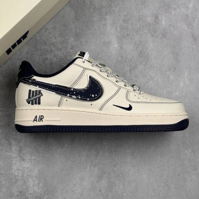 本地340 核心私 公司级Nike Air Force 1 '07 Low “Un联名——深蓝泼墨勾”空军一号 低帮运动休闲鞋 折边针车 工艺难度大 原楦头原纸