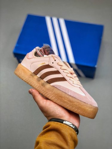 adidas Samba 2.0 Xlg Pink Brown 桑巴舞2.0厚底版系列德训风百搭松糕休闲运动板鞋“藕粉棕生胶底”Id3737 尺码：36-41