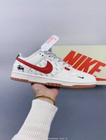 ：310 nike Sb Dunk Low“ 斯图西联名——立体红勾” 周年高端定制 低帮休闲板鞋 定制鞋盒 大厂纯原品质出货 超高清洁度 皮料切割干净无任何毛