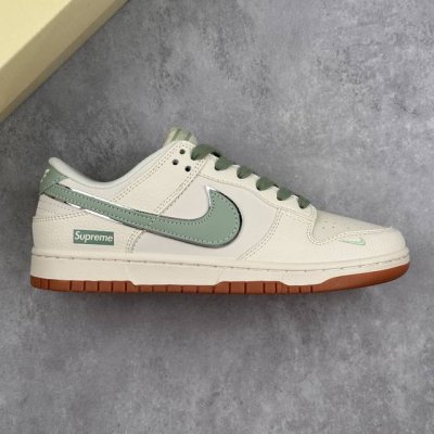 本地 核心私 nike Sb Dunk Low X Supreme 联名 白绿小勾 低帮休闲运动板鞋 原装头层材料 独家版型蒸餾加工 帶來的是更好的视觉和脚感体