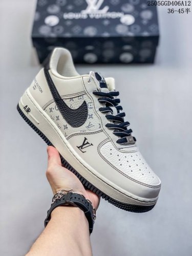 海外限量发售！公司级Nike Air Force 1 '07 Low “Lv联名 白黑”空军一号 低帮 运动鞋 休闲鞋 3M反光 折边针车 工艺难度大 原楦头原