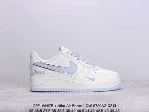真标off-White X Nike Air Force 1 Ow联名空军一号 柠檬黄 全黑配色 鞋款延续了此次联名的设计风格，整体以白色为主调，鞋身内侧同样印