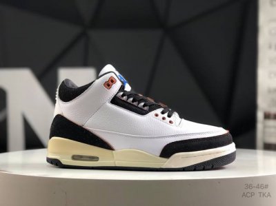 乔丹 Air Jordan 3 Retro 原装私磨 原厂织唛标 顶级电绣 进口头层皮 原厂乳胶鞋垫 致力打造精致。 以巴黎Quai 54街球锦标赛为灵感的设计