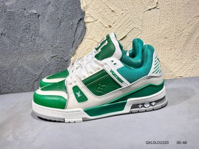 新品上市实拍 全新Lv路易威登Louis Vuitton Trainer Sneaker Low休闲运动文化百搭篮球板鞋Qxldld2330