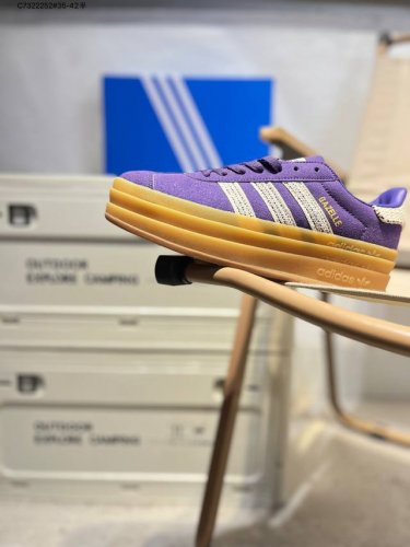 ad Originals Gazelle Bol d三叶草厚底休闲防滑耐磨低帮板鞋 鞋头出色设计 塑就出众贴合感 稳固的后跟贴合足部曲线设计 软弹舒适 不易磨脚